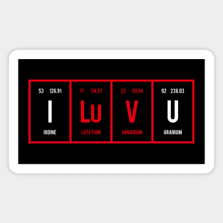 I Love You - Periodic Table of Elements Sticker